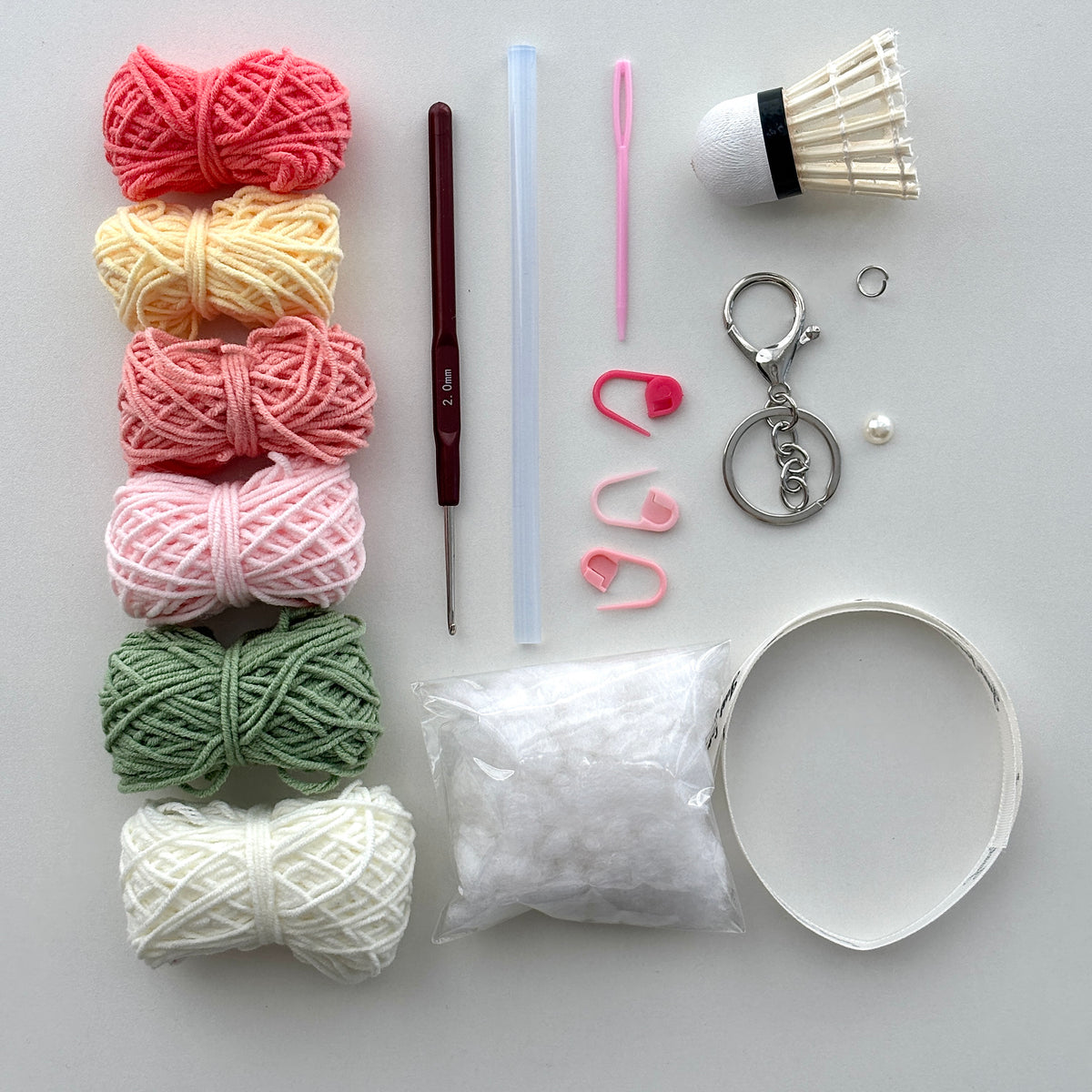 DIY badminton bouquet materials, pendant, yarn, crochet, cute best friend shuttlecock gift