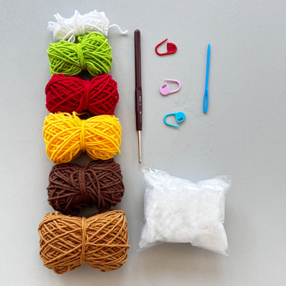 DIY Crochet Kit for Hamburger Drawstring Bags and Coin Purses - Cute Gifts