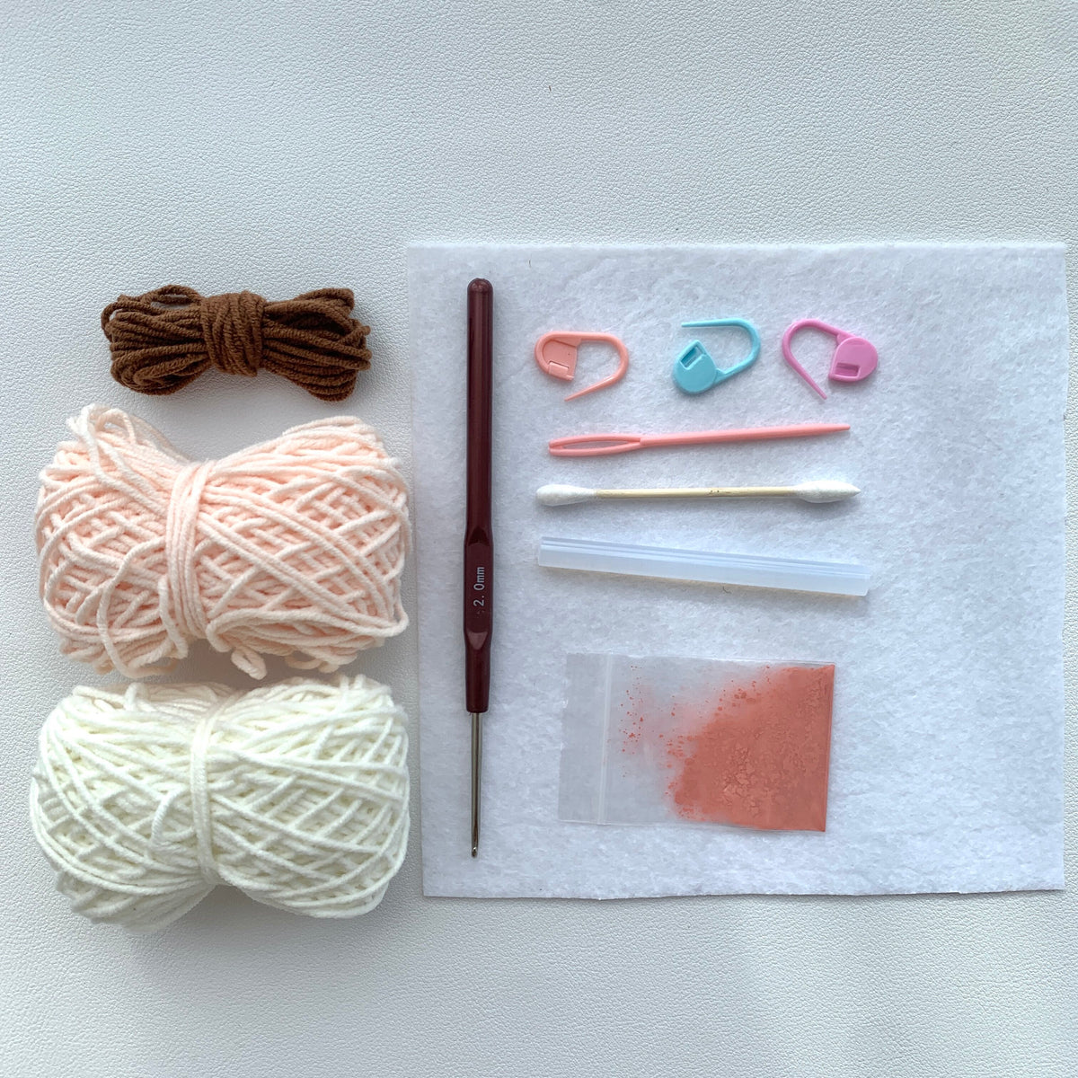Cute sheep coaster DIY kit, yarn, crochet hook, perfect gift for your best friend.