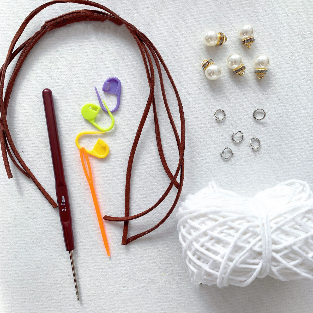 Snowflake pendant DIY yarn knitting kit crochet gift