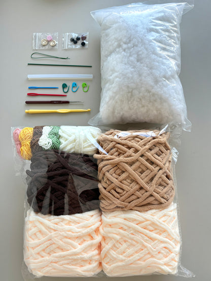 Sunflower Dress-up Pig Crochet Kit: DIY Cute Doll