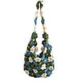 DIY crocheted bag kit with yarn, flower knitting, shoulder bag