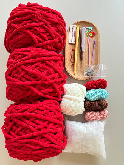 Fun Instagram-worthy snowball cloud bag material kit, handbag, underarm bag, crochet, knitting, yarn, DIY handmade gift