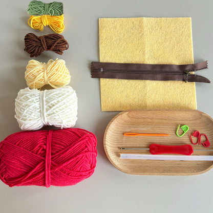 DIY Apple Pencil Box Storage Bag Homemade Gift Yarn Material Kit