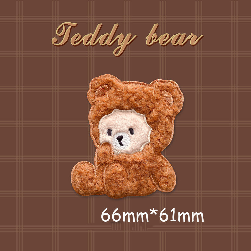 Plush Bear Scarf Embroidery Patch