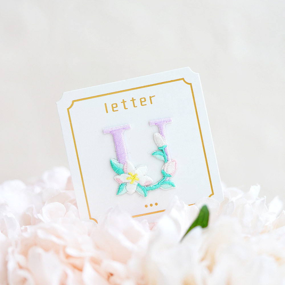 Exquisite Floral English Letter Embroidery Patches