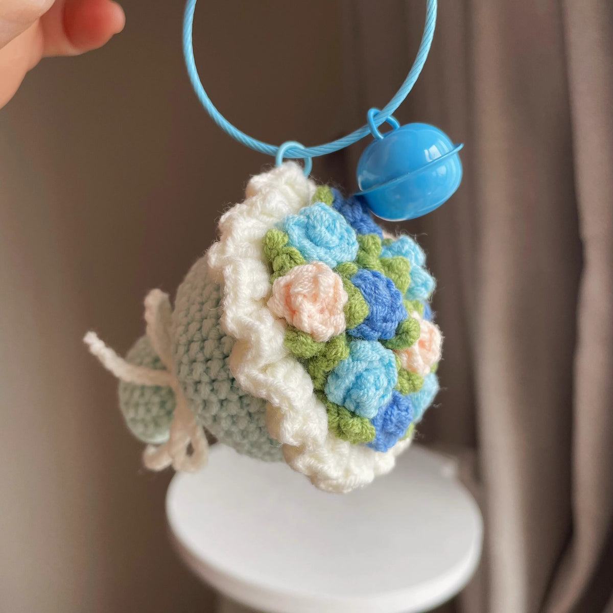 various colorful crocheted ice cream cones