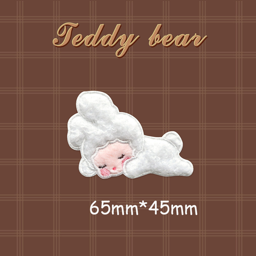 Plush Bear Scarf Embroidery Patch