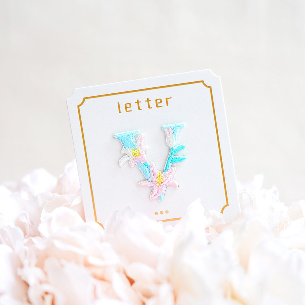 Exquisite Floral English Letter Embroidery Patches