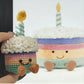 Croissant Birthday Cake Pendant Keychain DIY Yarn Crochet Kit for Friends and Best Friend Handmade Gifts