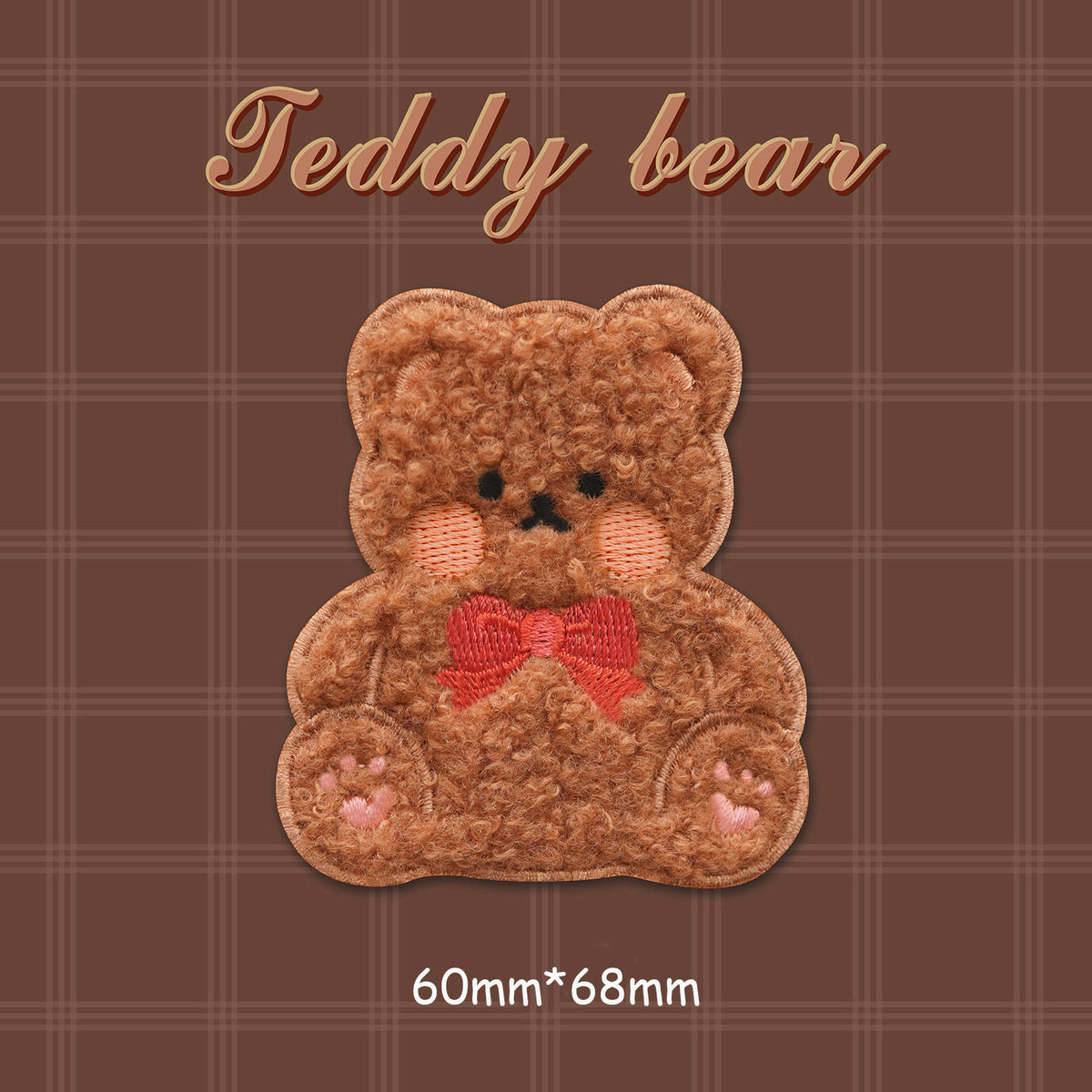 Plush Bear Scarf Embroidery Patch