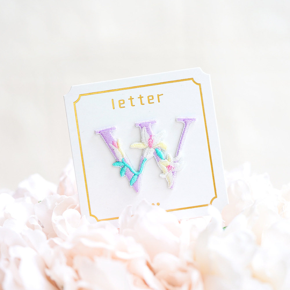 Exquisite Floral English Letter Embroidery Patches