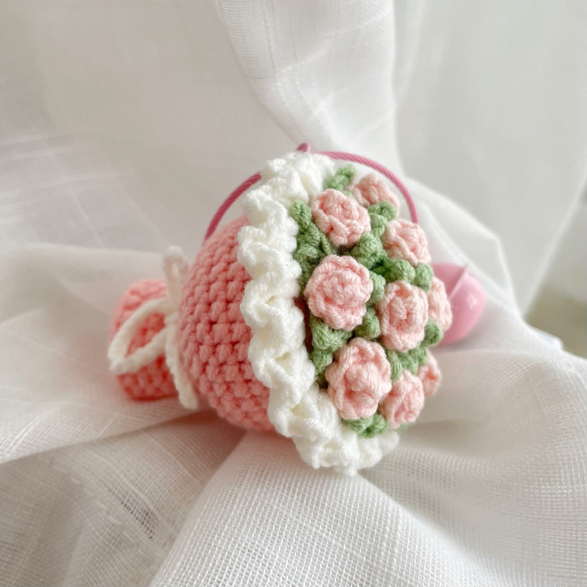 Mini bouquets, handmade crochet and knitted keychains, birthday gifts