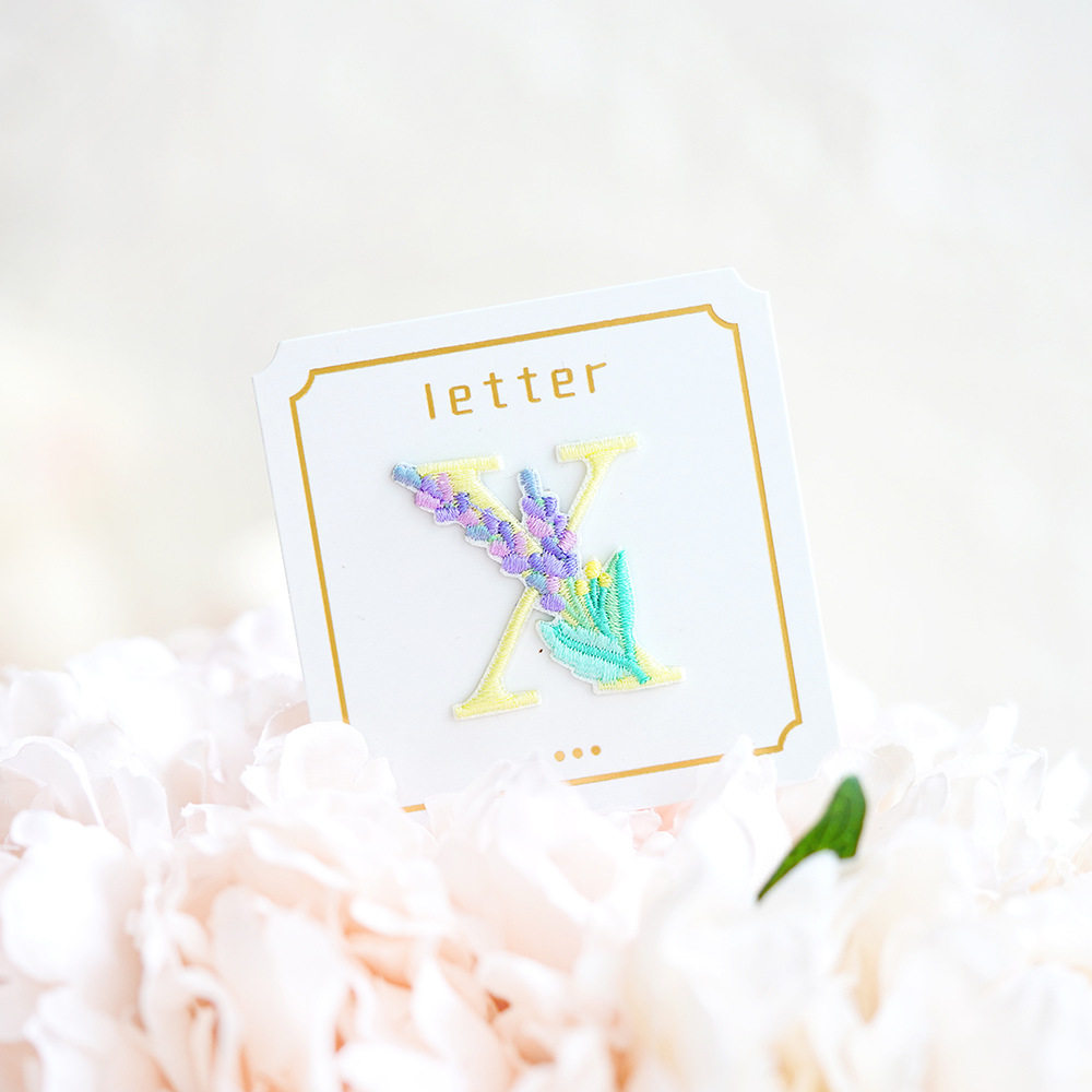 Exquisite Floral English Letter Embroidery Patches