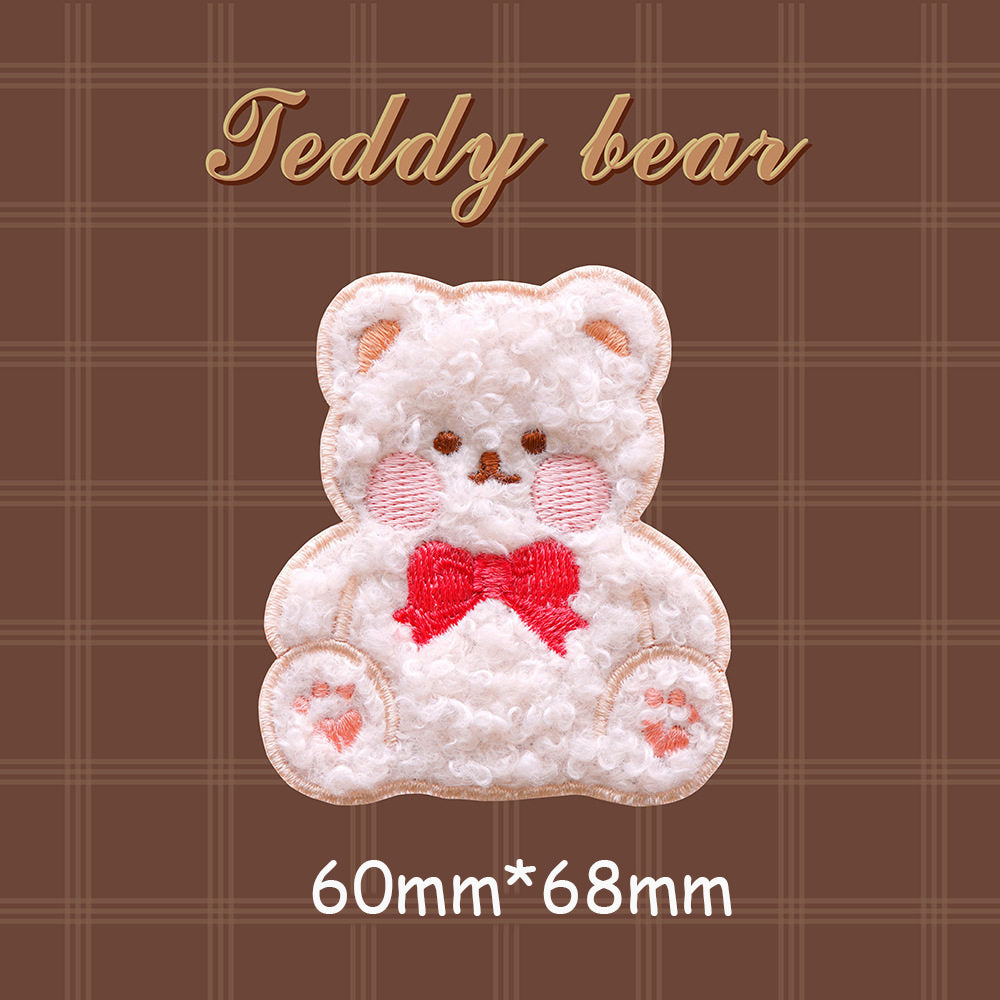 Plush Bear Scarf Embroidery Patch