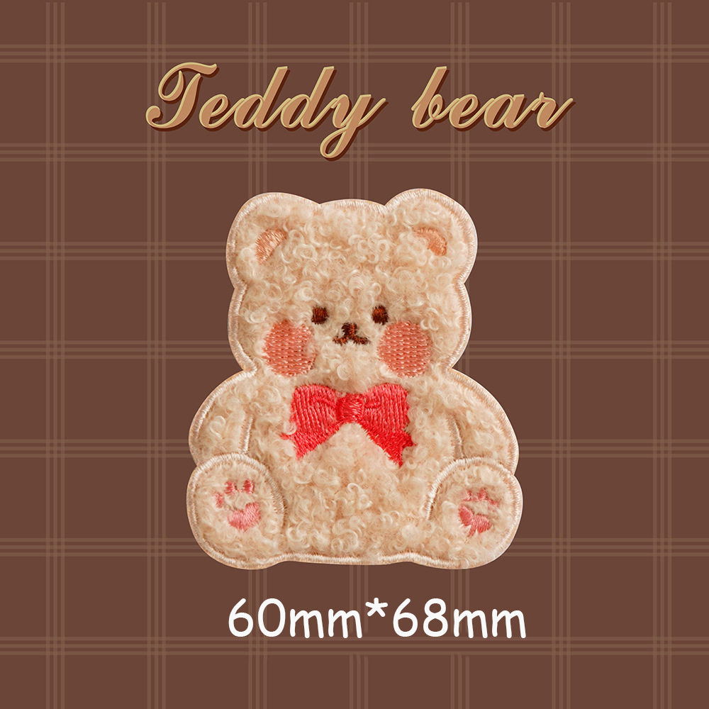 Plush Bear Scarf Embroidery Patch