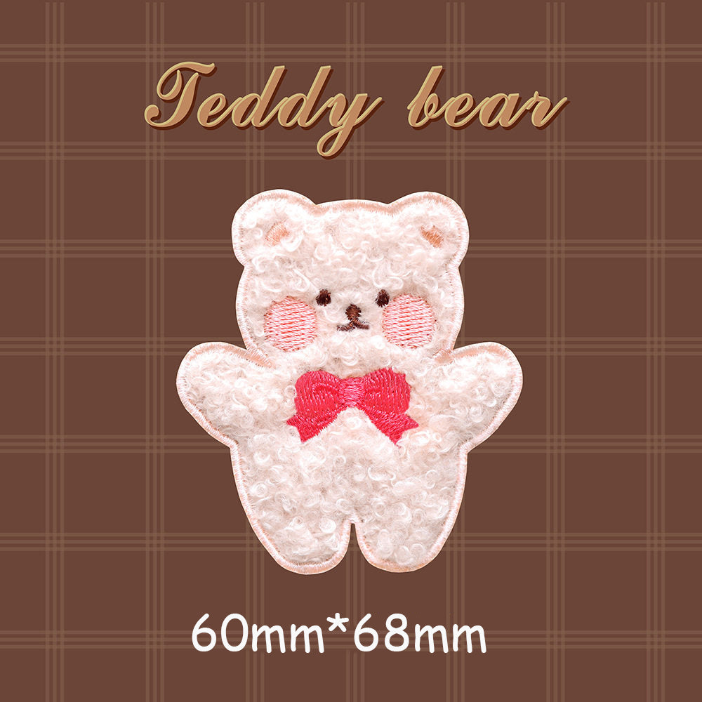 Plush Bear Scarf Embroidery Patch
