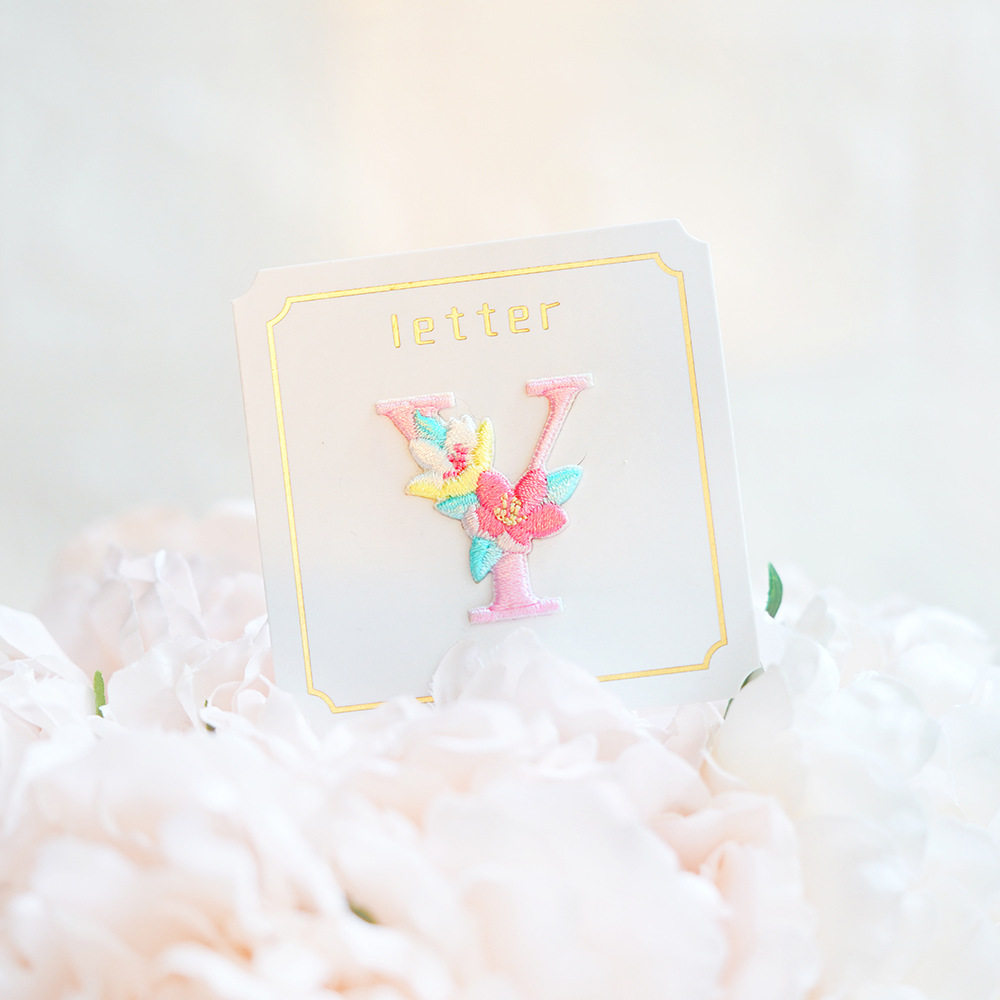 Exquisite Floral English Letter Embroidery Patches