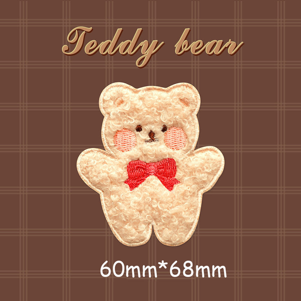 Plush Bear Scarf Embroidery Patch