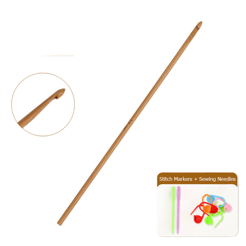 Carbonized Bamboo-Handled Crochet Hook