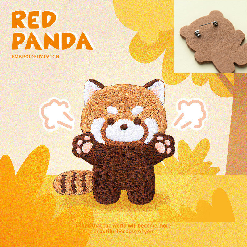Adorable Red Panda Embroidery Patch