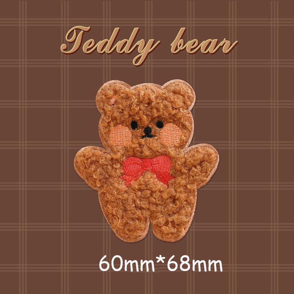 Plush Bear Scarf Embroidery Patch