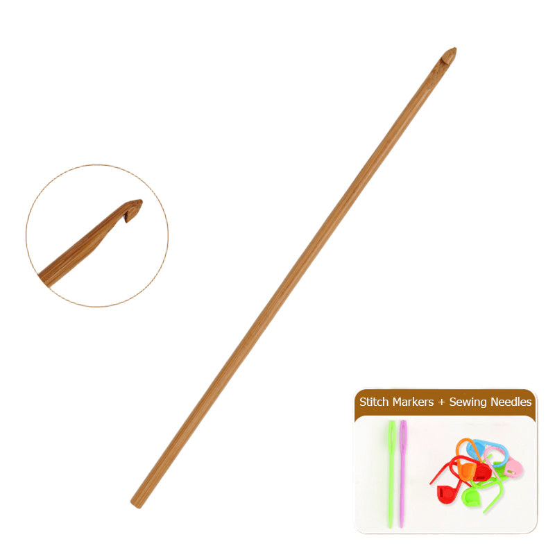 Carbonized Bamboo-Handled Crochet Hook