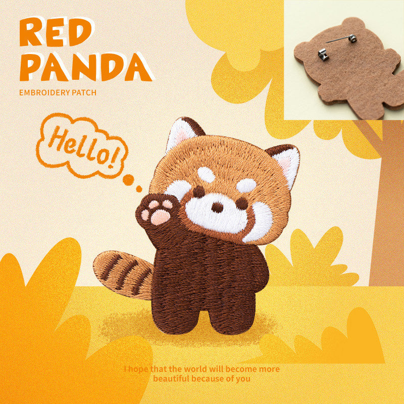 Adorable Red Panda Embroidery Patch