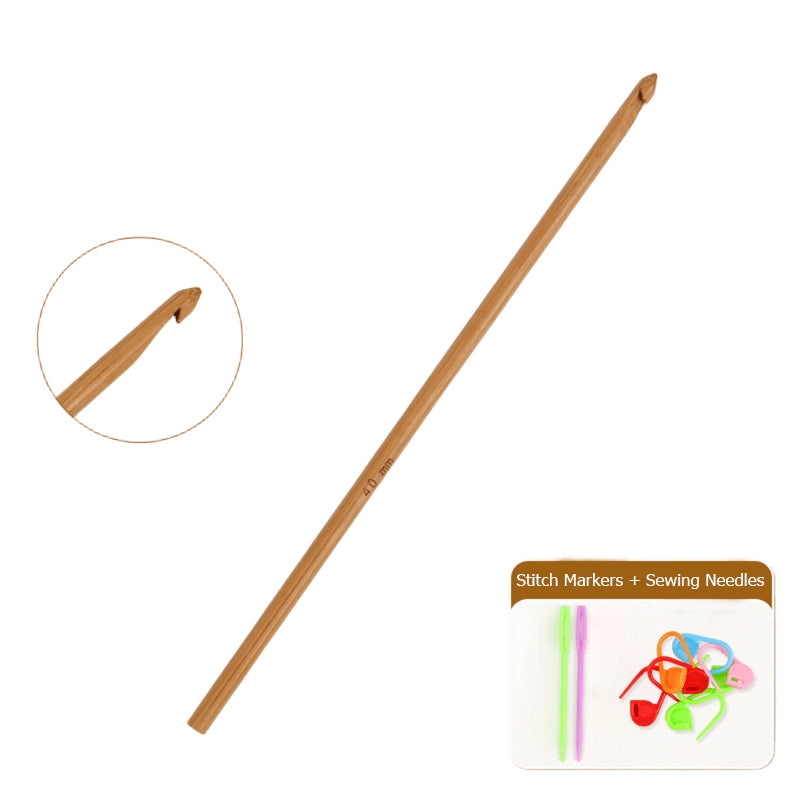Carbonized Bamboo-Handled Crochet Hook