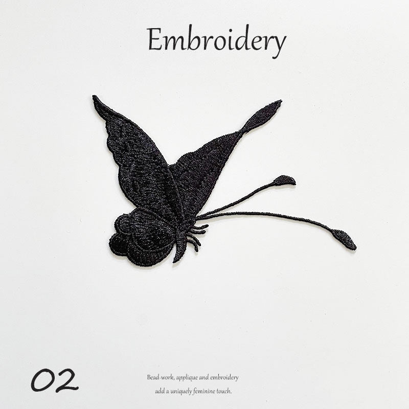 Black Butterfly Embroidery Patch