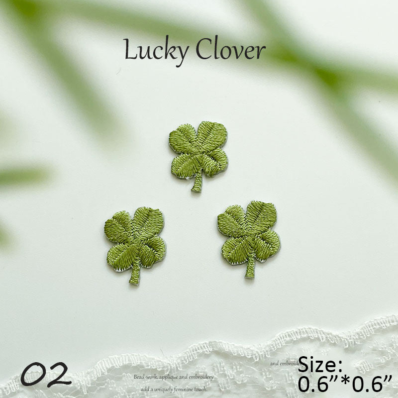 Fresh Four-Leaf & Three-Leaf Clover Embroidery Patch