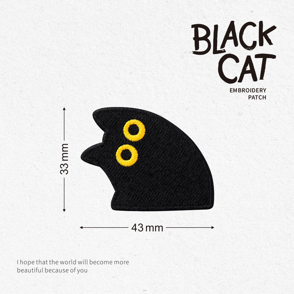 Black Cat Embroidery Patch