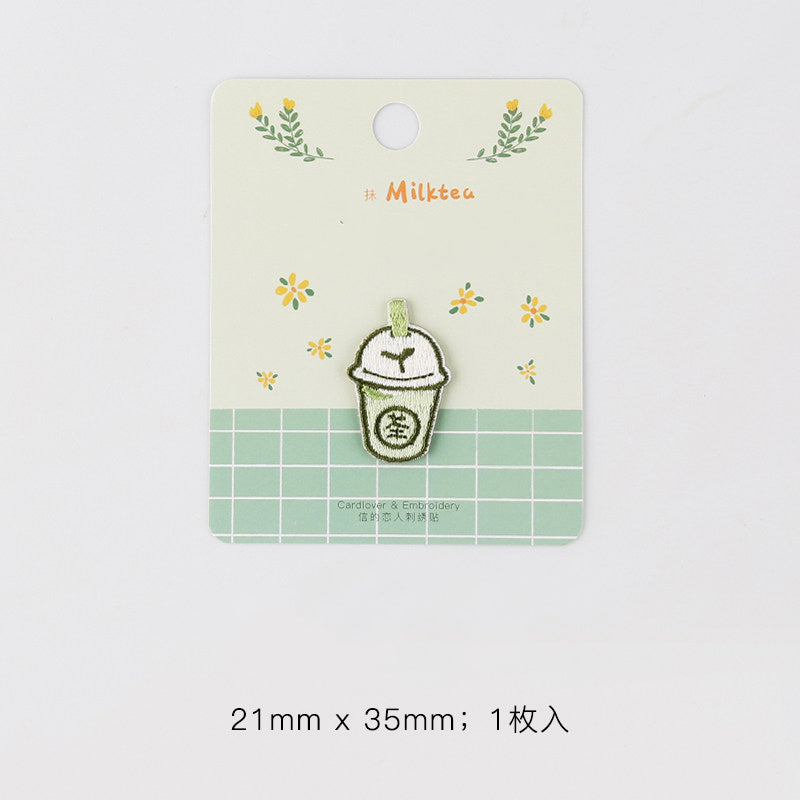 "Girly Milk Tea" Embroidery Patch