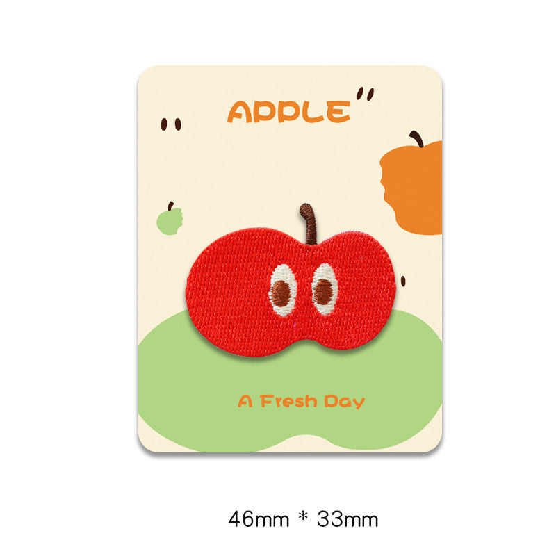Cartoon Red Apple Embroidery Patch