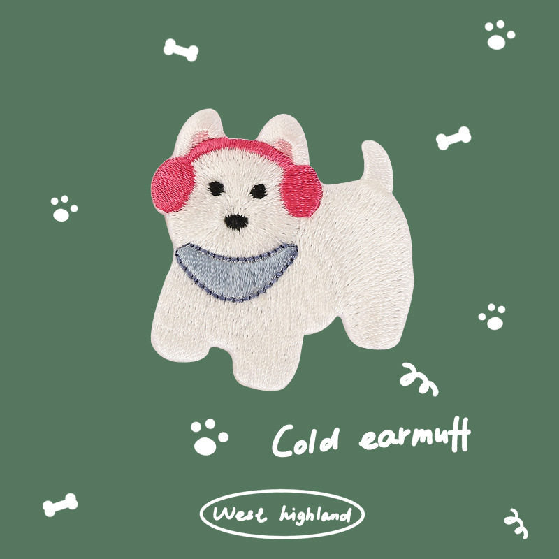 Korean-Style Dog Embroidery Patches