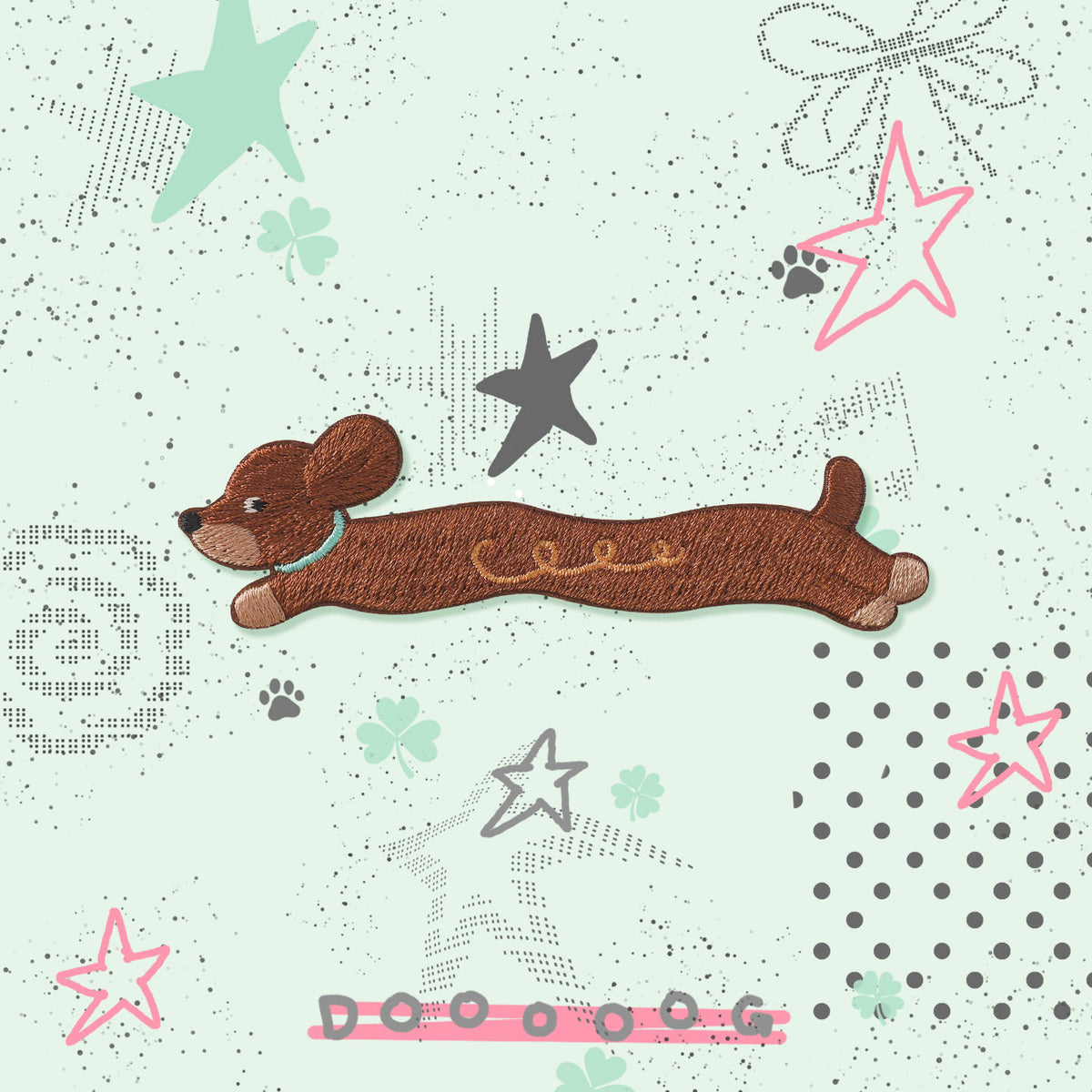 Long Dachshund Embroidery Patch