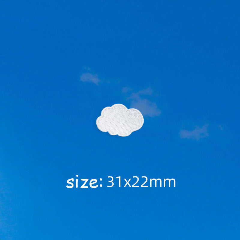 White Cloud Embroidery Patch