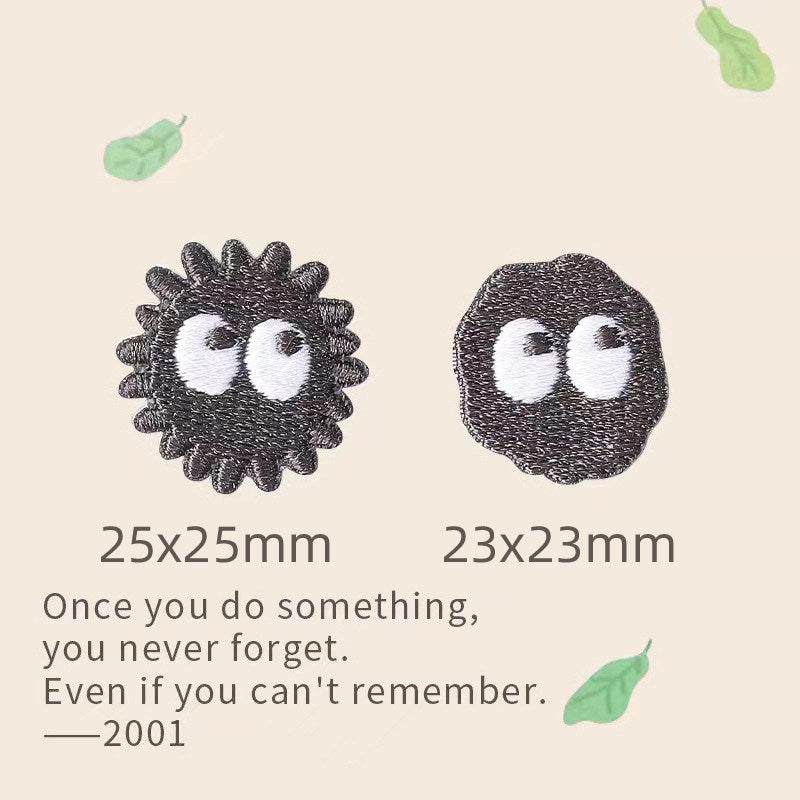 Cartoon Black Coal Lump Embroidery Patch