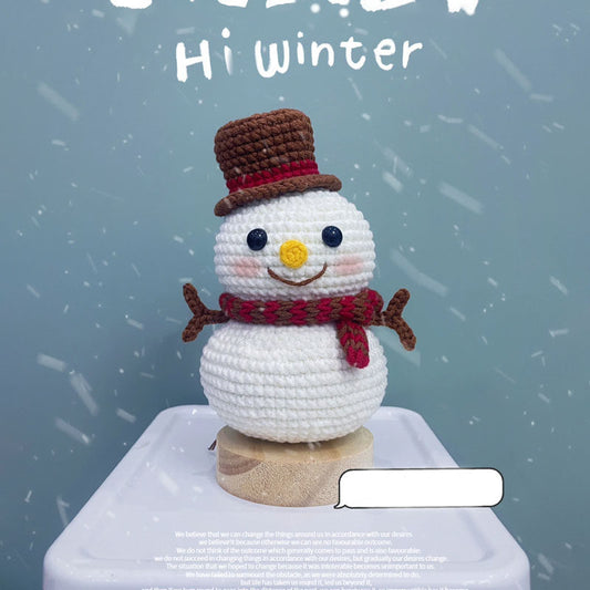 DIY Crochet Snowman Doll Kit — Handmade Gift & Knitting Materials Pack (Keychain)