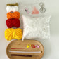 Eggplant doll crochet DIY kit, a gift for friends, a crocheted pendant bag.