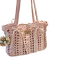 DIY Crochet Summer Floral Wedding Openwork Bag Small Round Yarn Shoulder Bag Knitting DIY Material Kit