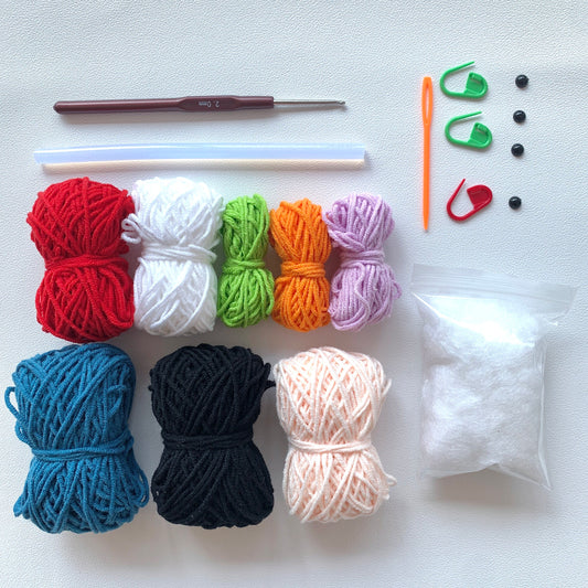 Ugly-cute DIY car key pouch kit, handmade yarn, crochet, cute pendant gift