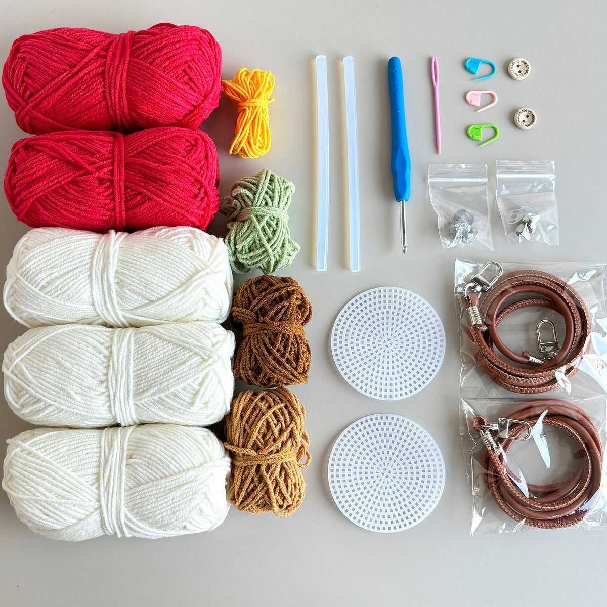 DIY handmade mushroom crossbody bag, crochet kit, knitted phone bag, a fun way to pass the time.