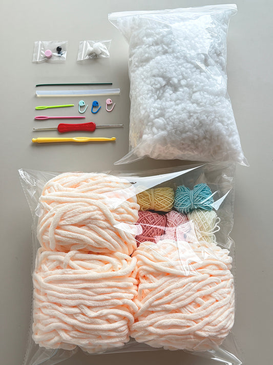 Sunflower Dress-up Pig Crochet Kit: DIY Cute Doll