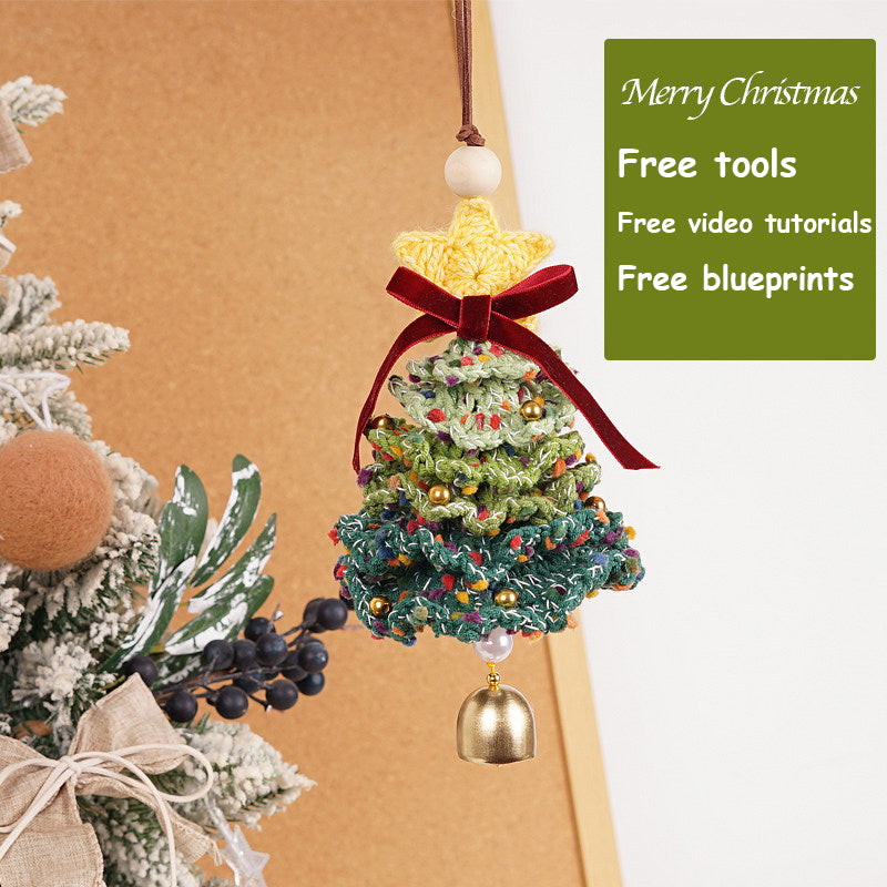 DIY Christmas tree and car ornament crocheting kit, handmade Christmas decorations and gifts