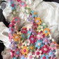 DIY Crochet Bag Material Kit with Yarn, Homemade Knitted Flower Shoulder Bag