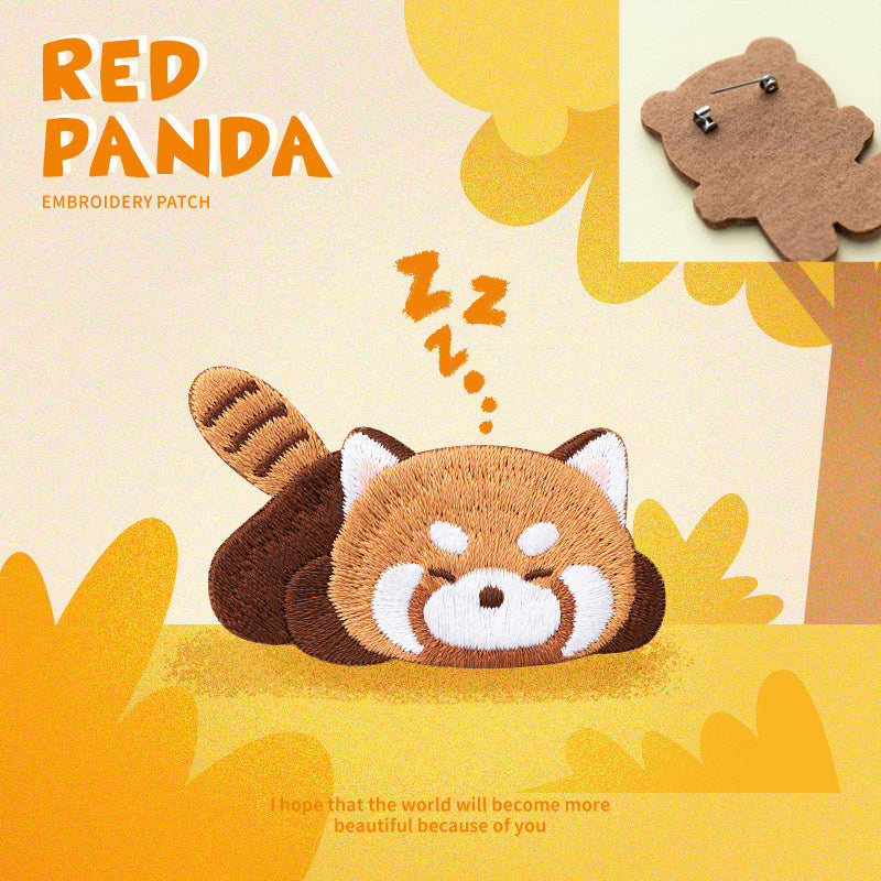 Adorable Red Panda Embroidery Patch