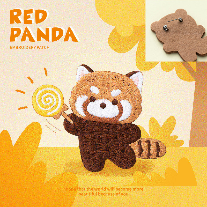 Adorable Red Panda Embroidery Patch
