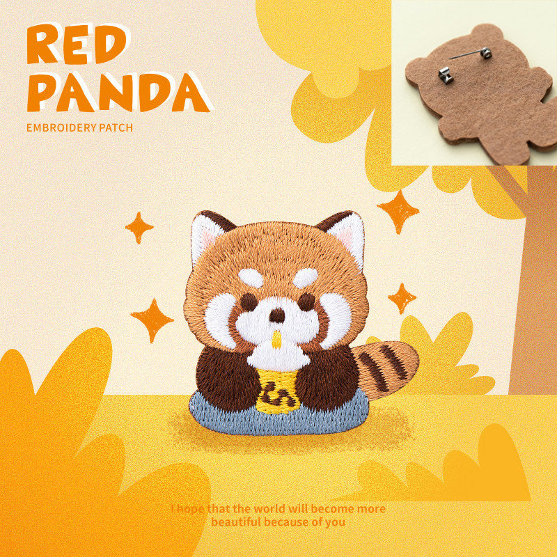 Adorable Red Panda Embroidery Patch