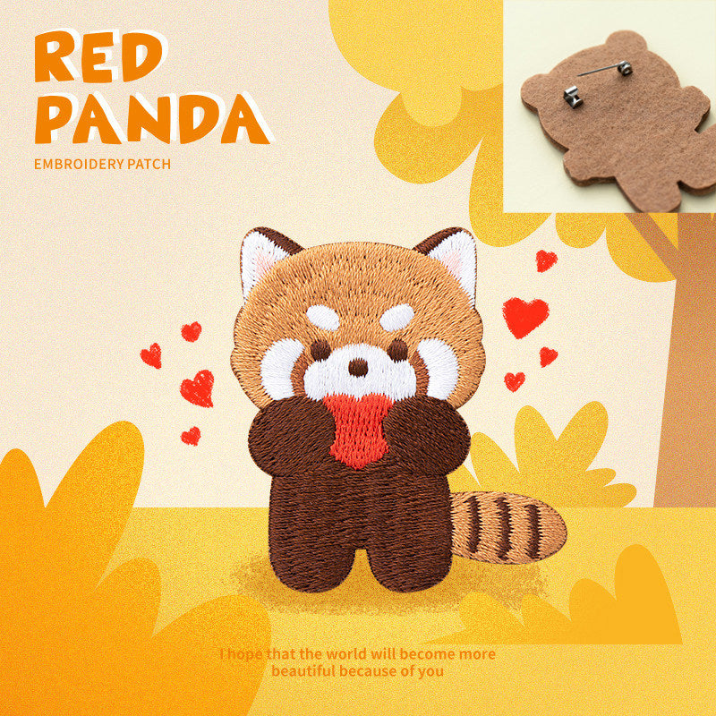 Adorable Red Panda Embroidery Patch
